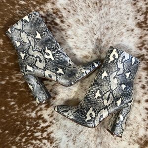 Snake print boots